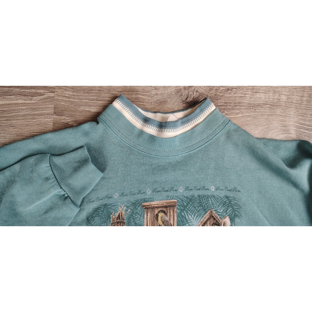 Vintage Morning Sun Sweatshirt‎ Adult Blue Bird House Crewneck NO SIZE - Picture 4 of 9